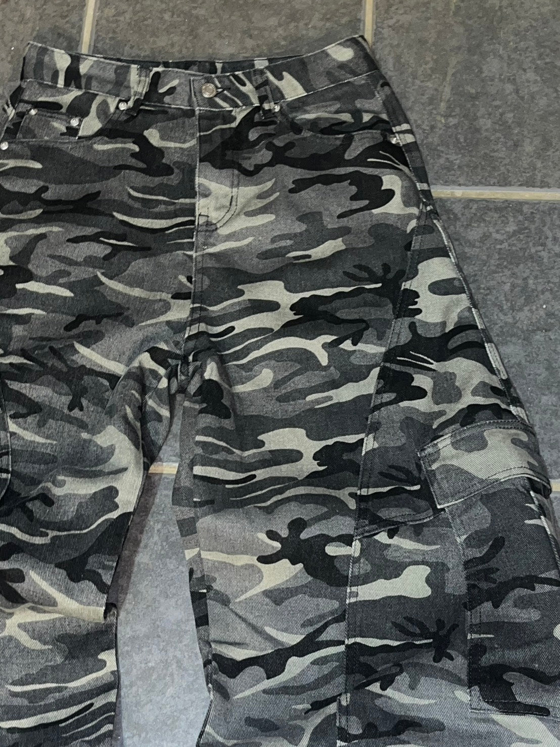 ヴィンテージカモワイドカーゴデニム IX-003