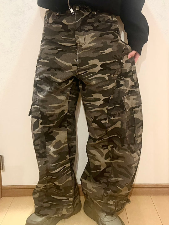 ヴィンテージカモワイドカーゴデニム IX-003