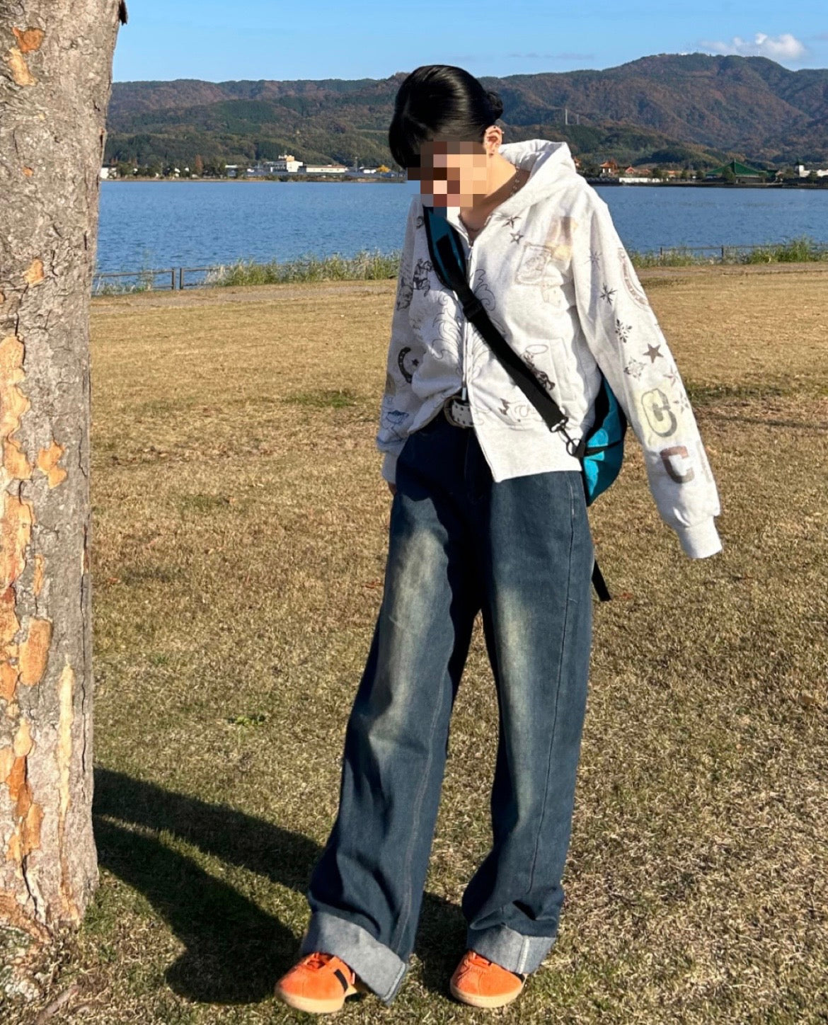 ヴィンテージプリントショートジップパーカー SZ-008