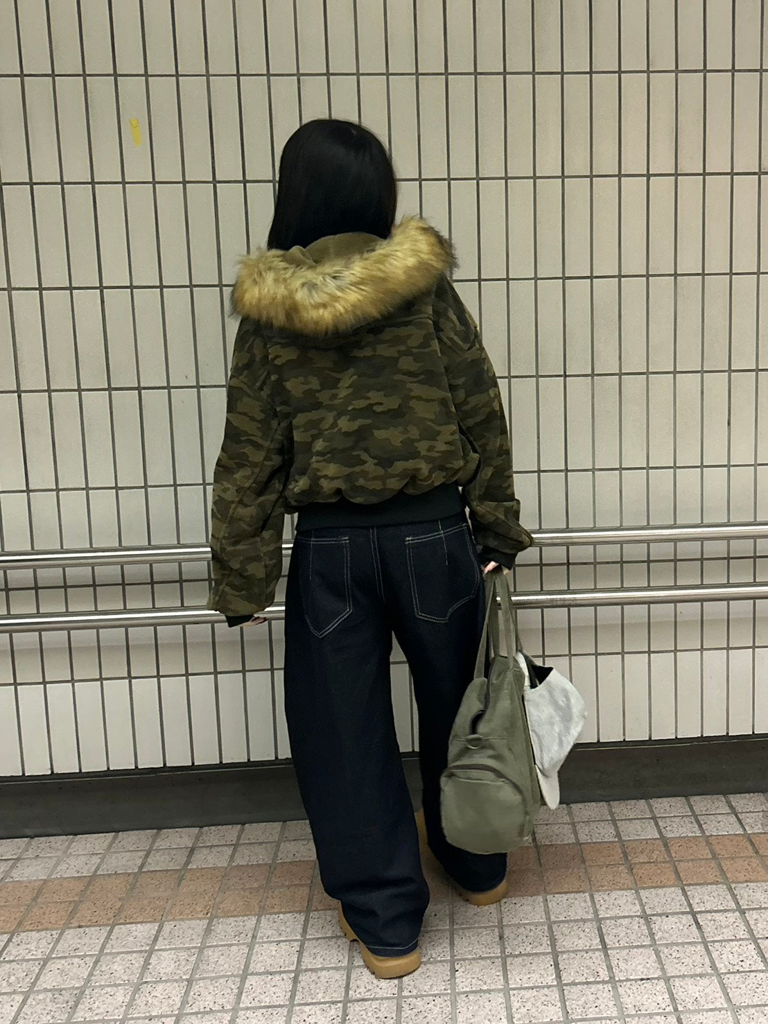 ファー取外し可】カモフラージュファー付きブルゾン MI-15