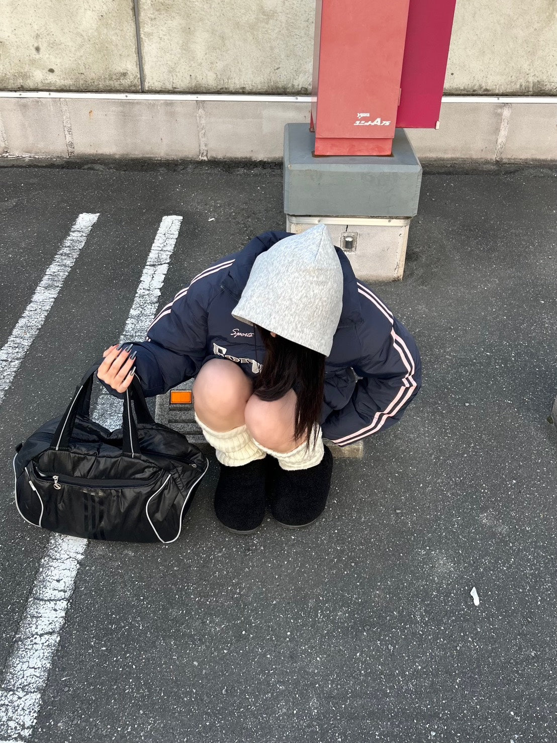 ライン配色スタンドカラーパファージャケット MI-035