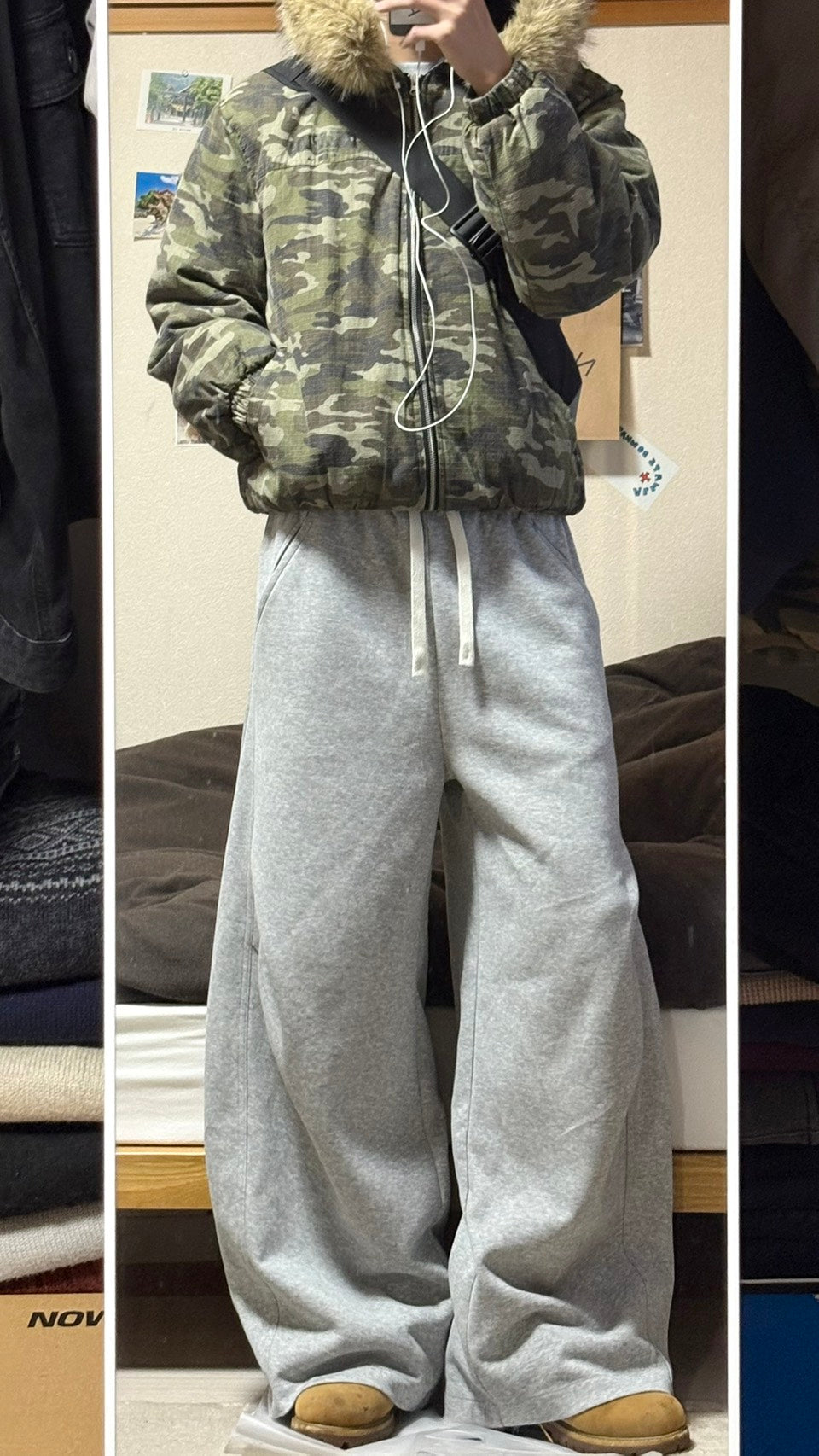 迷彩ファーフード重厚中綿ミリタリーブルゾン　HR-017