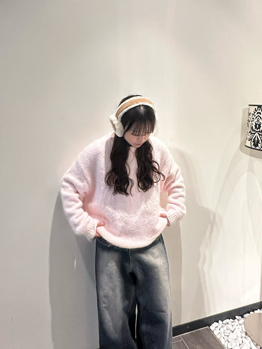 アルパカ混ピンクルーズニット　YT-007