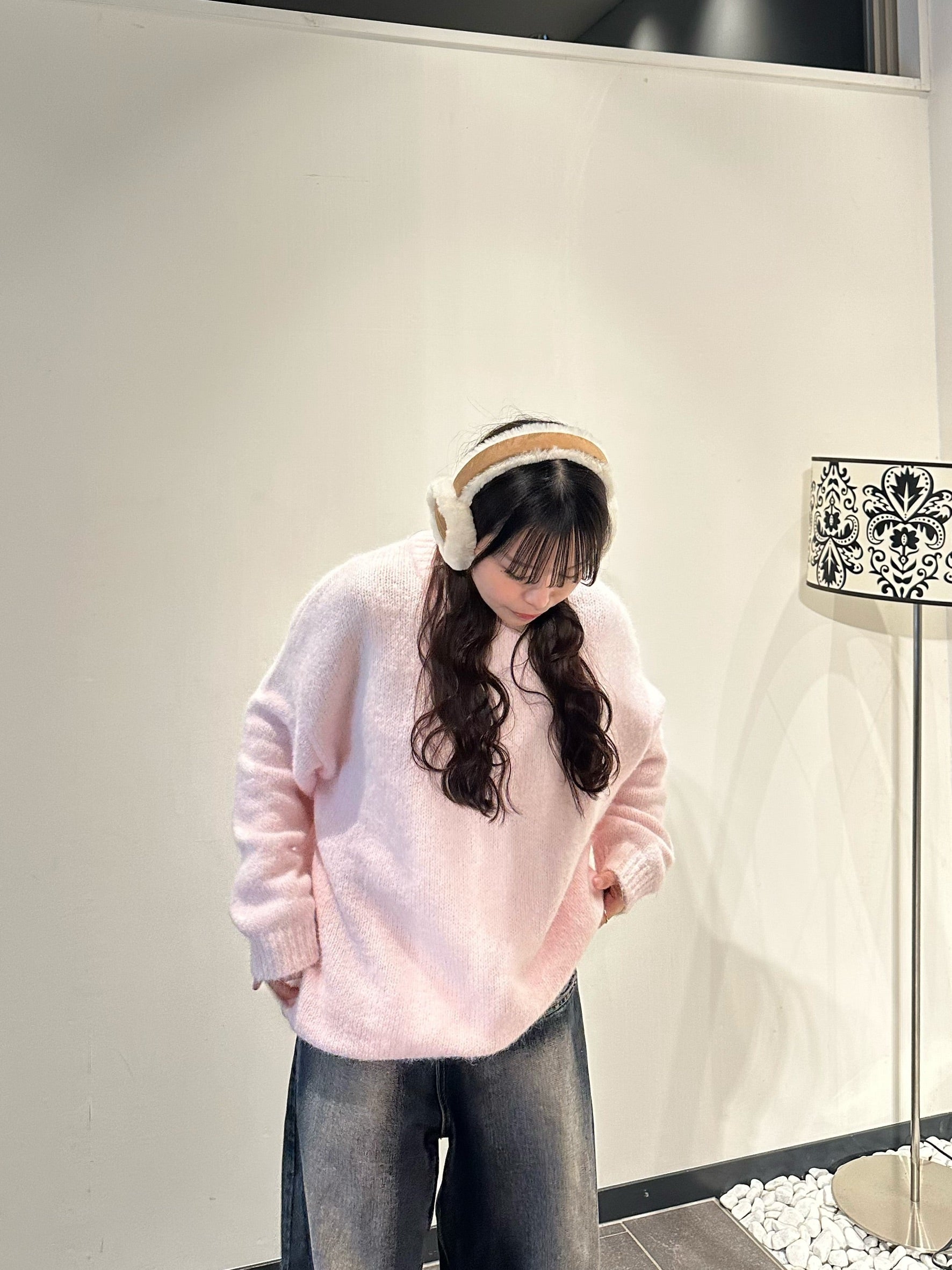 アルパカ混ピンクルーズニット YT-007