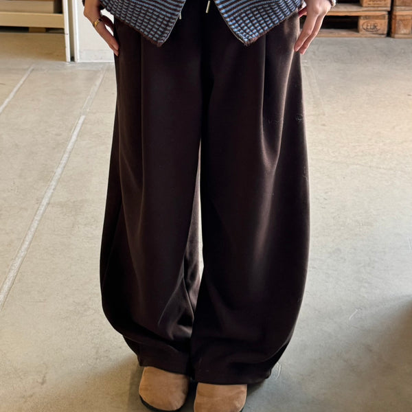 裏起毛ドローストリングワイドスウェットパンツ TH-003