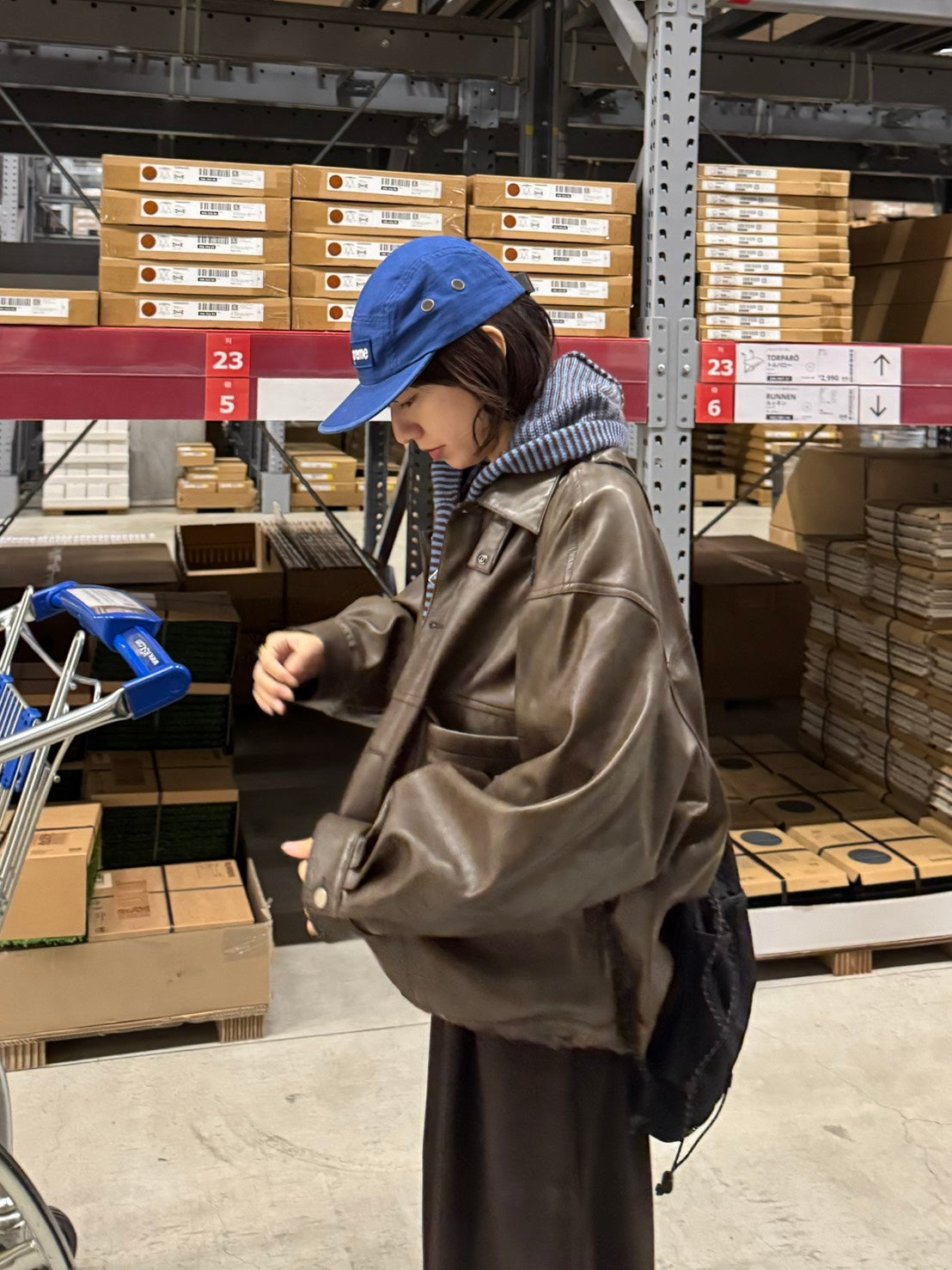 ダブルジップボーダーニットパーカー TH-004