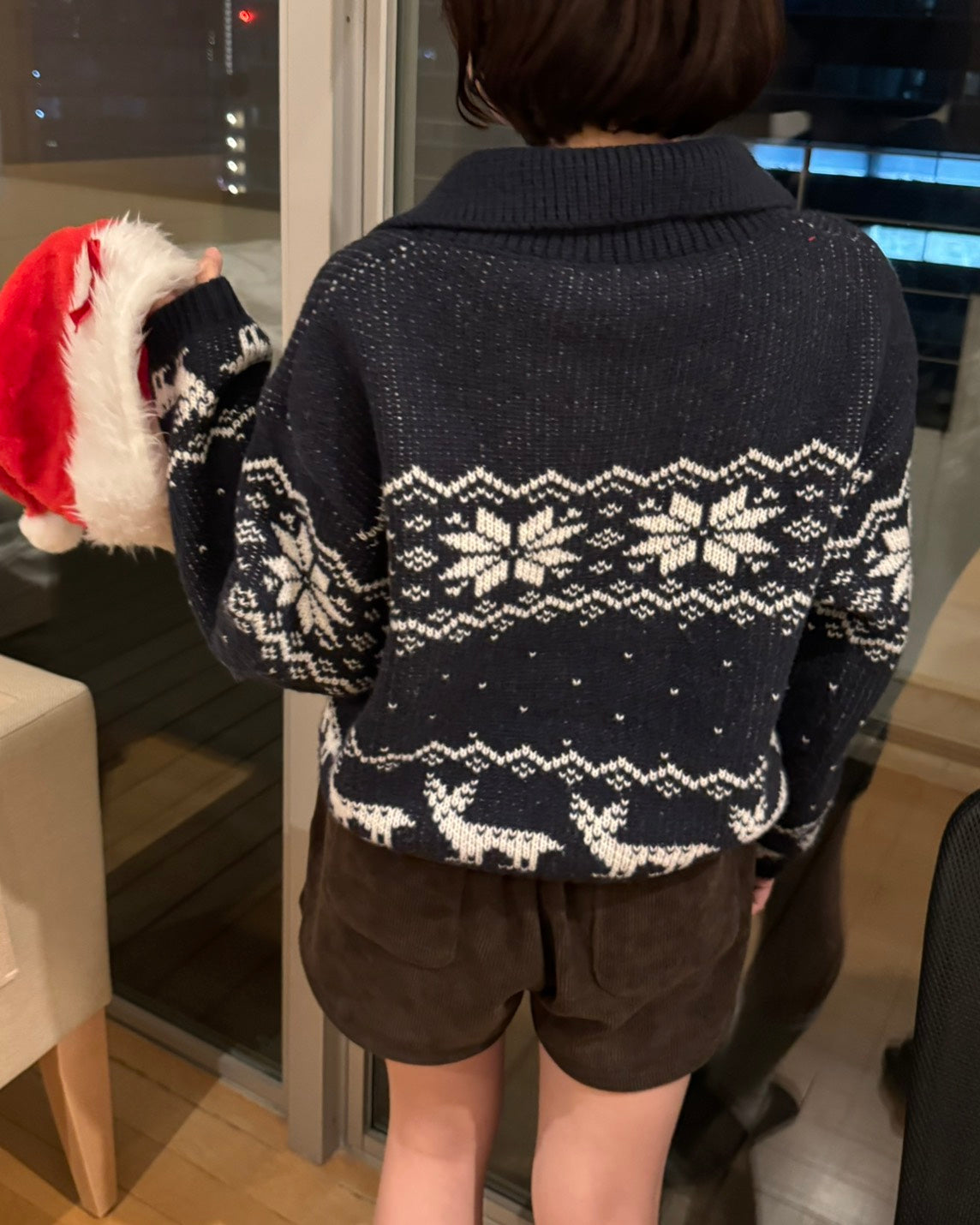 ノルディック柄トグルボタンニットカーディガン TH-006