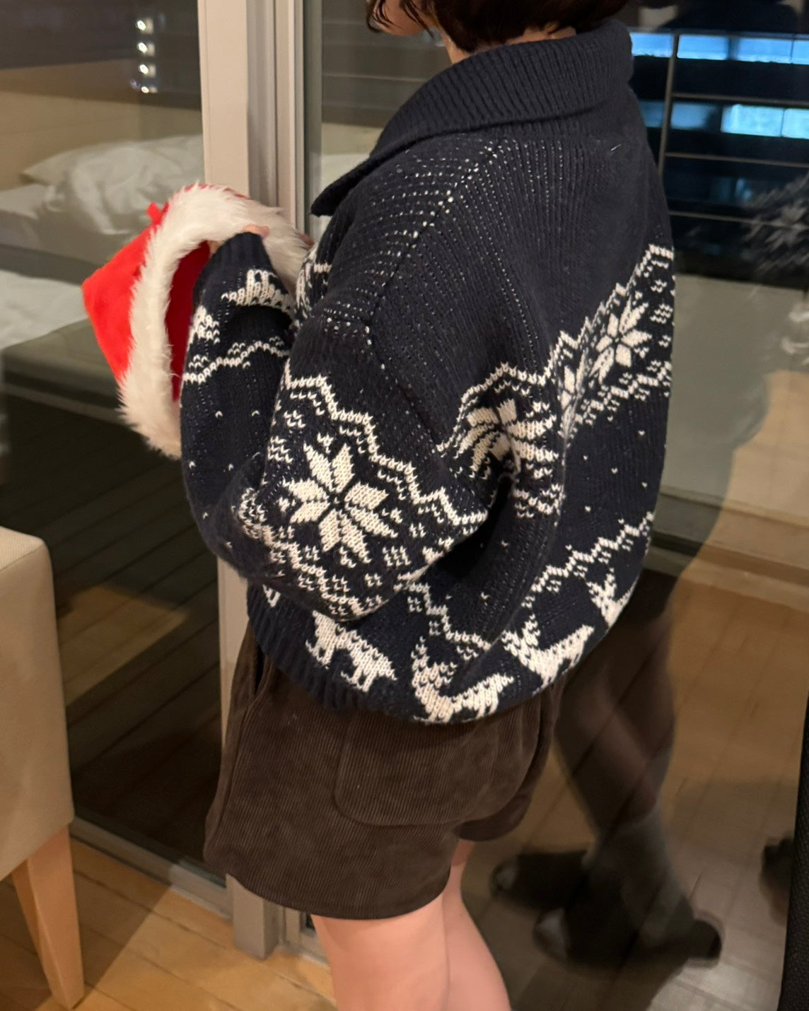 ノルディック柄トグルボタンニットカーディガン TH-006