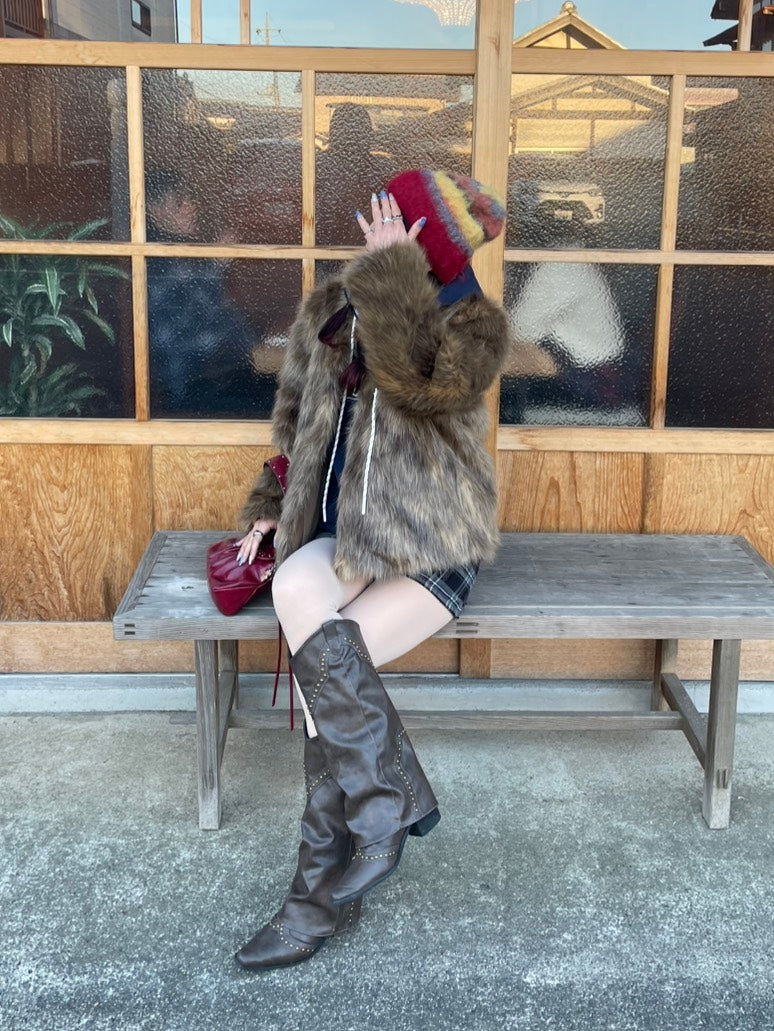 ヴィンテージエコファー ショートファージャケット BIBI-009