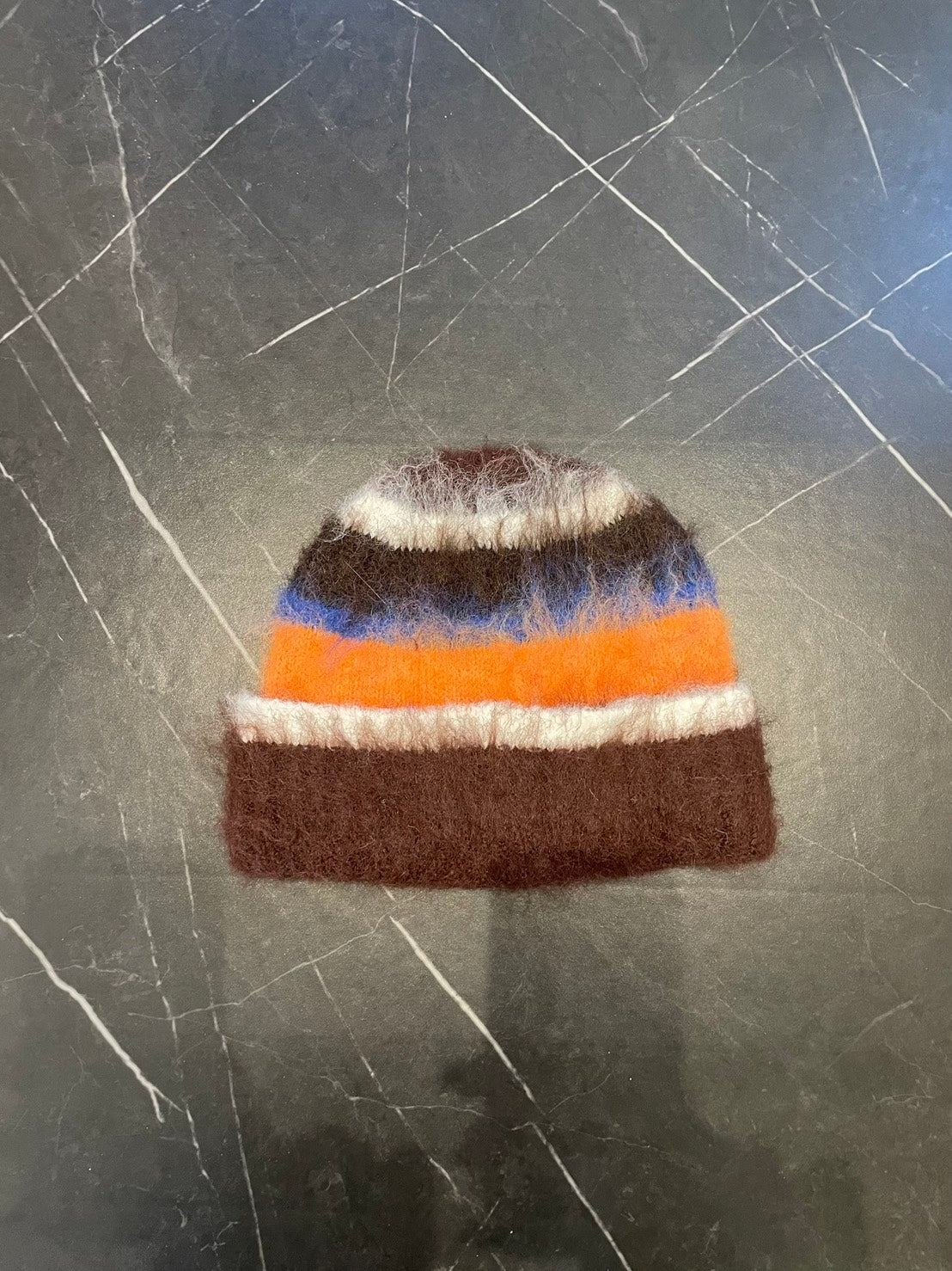 カラーブロック シャギーニットビーニー　BIBI-010