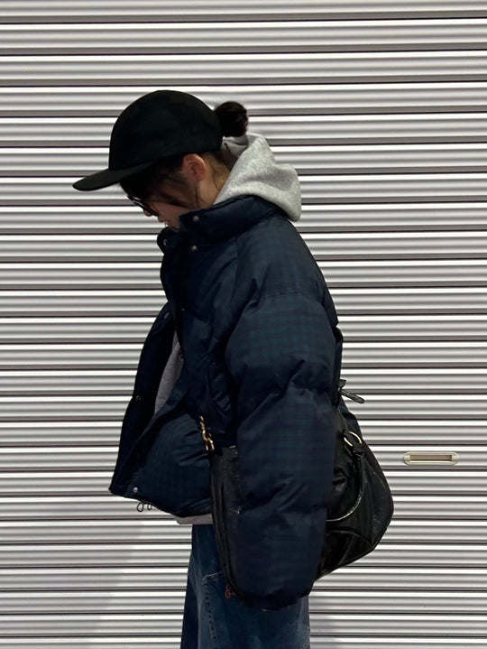 グリーンチェック ショートパデッドジャケット　MI-041