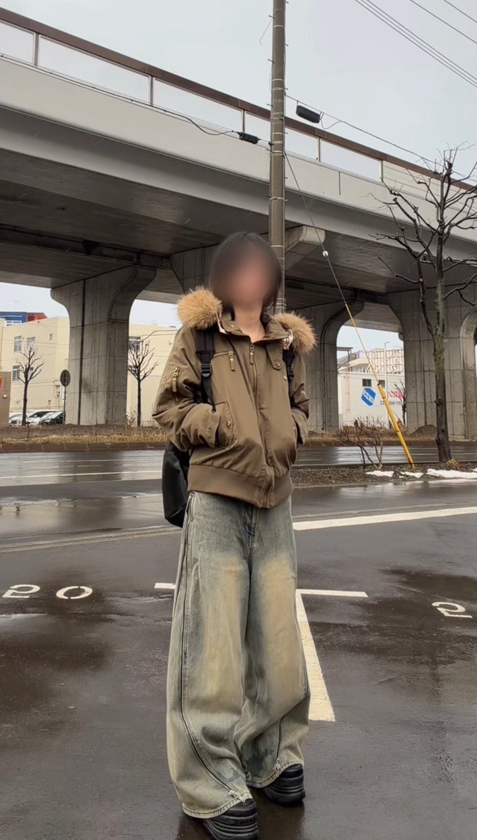 ミリタリーファー付きショートジャケット　AKA-003