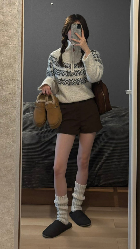 フェアアイル柄 ハーフジップニット SCK-038