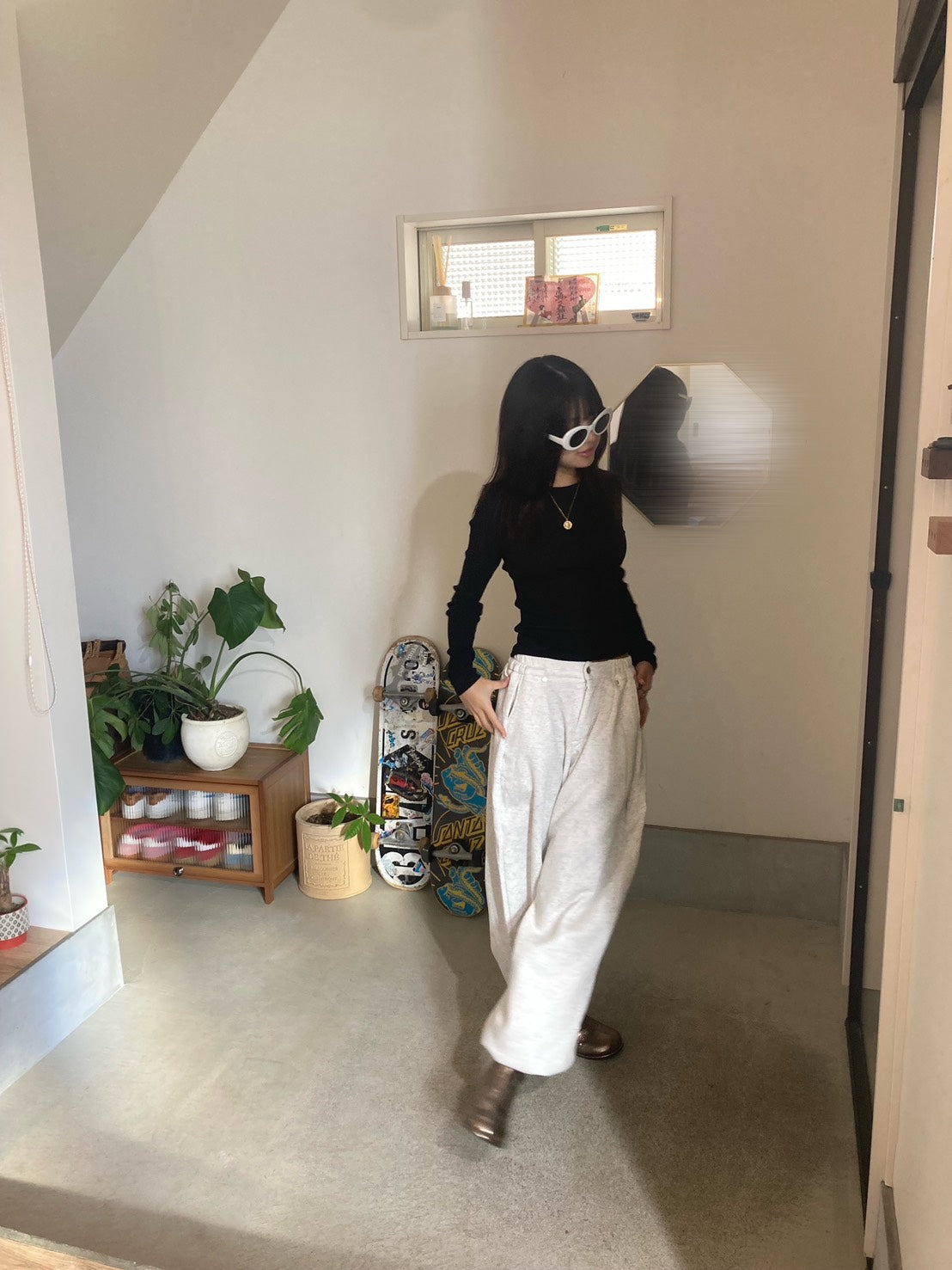 タッグワイドスウェットパンツ IRH-003