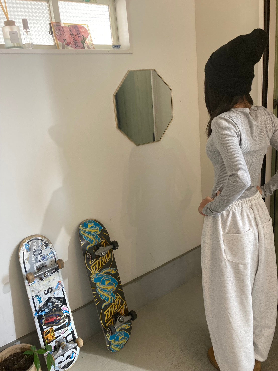 タッグワイドスウェットパンツ IRH-003