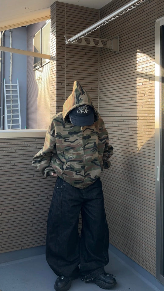 ルーズフィッドボクシー迷彩フーディ GY-006