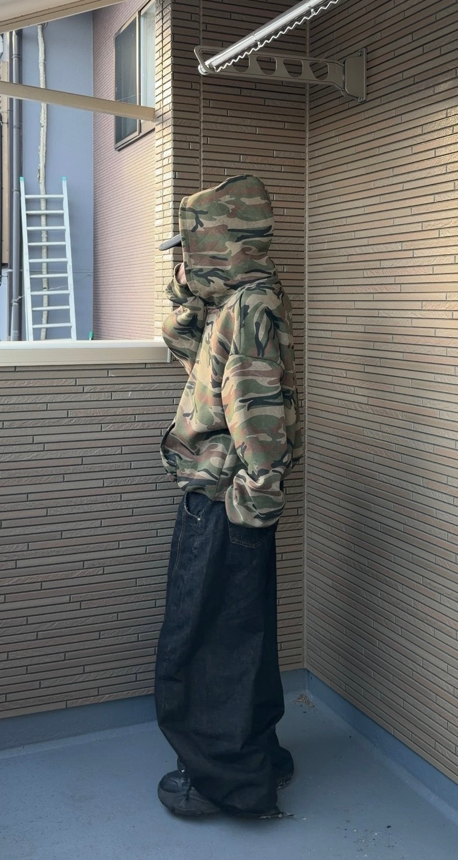 ルーズフィッドボクシー迷彩フーディ GY-006