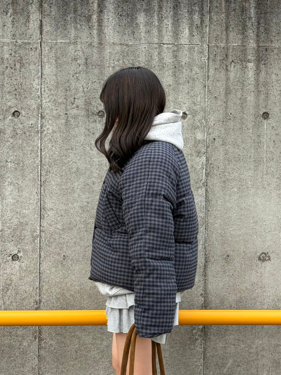 ドローコード付きチェックダウン MI-042