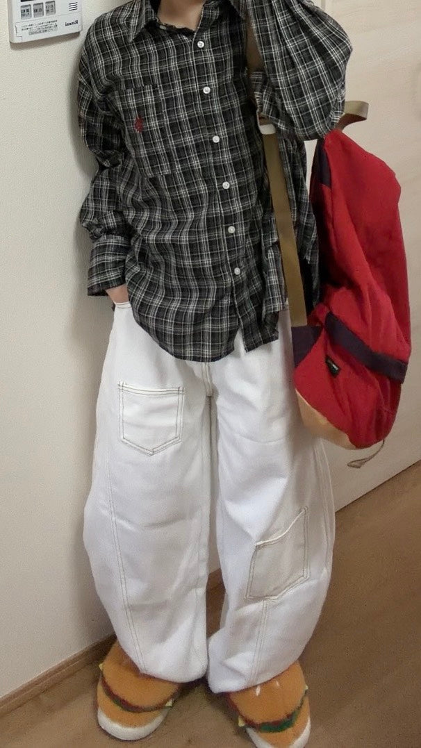 ステッチカーブホワイトデニム GY-007