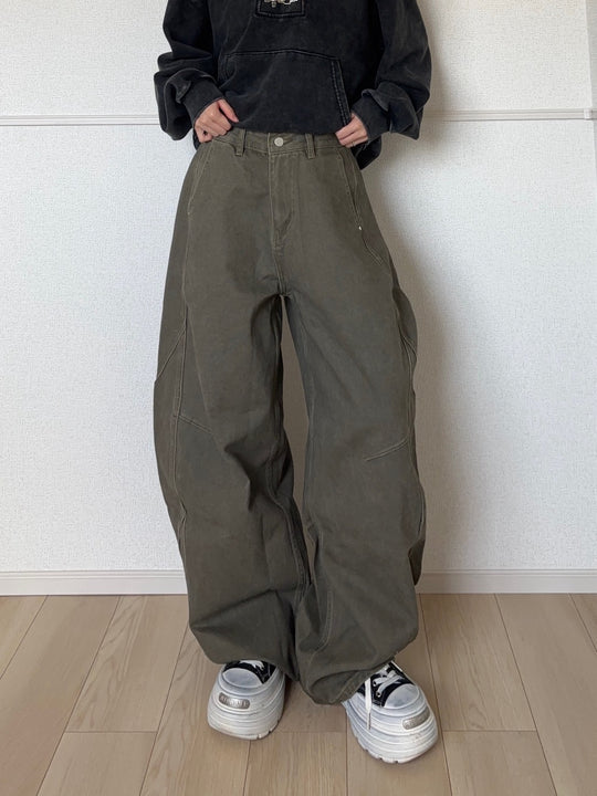 ウォッシュド ワイドカーゴパンツ　SCK-045