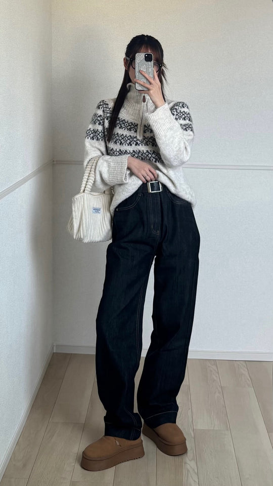 ウォッシュド テクスチャーデニムパンツ SCK-046