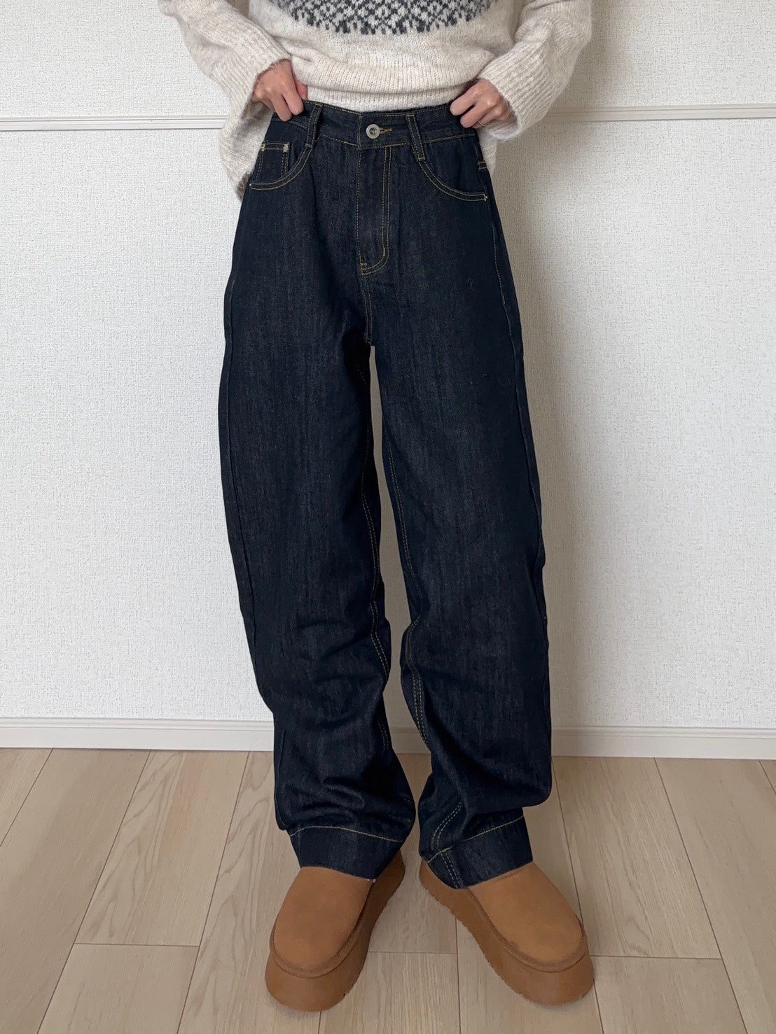 ウォッシュド テクスチャーデニムパンツ SCK-046