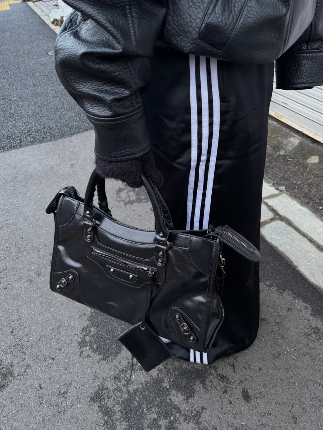 モトデザイン レザーライク ボストンバッグ　NEG-003