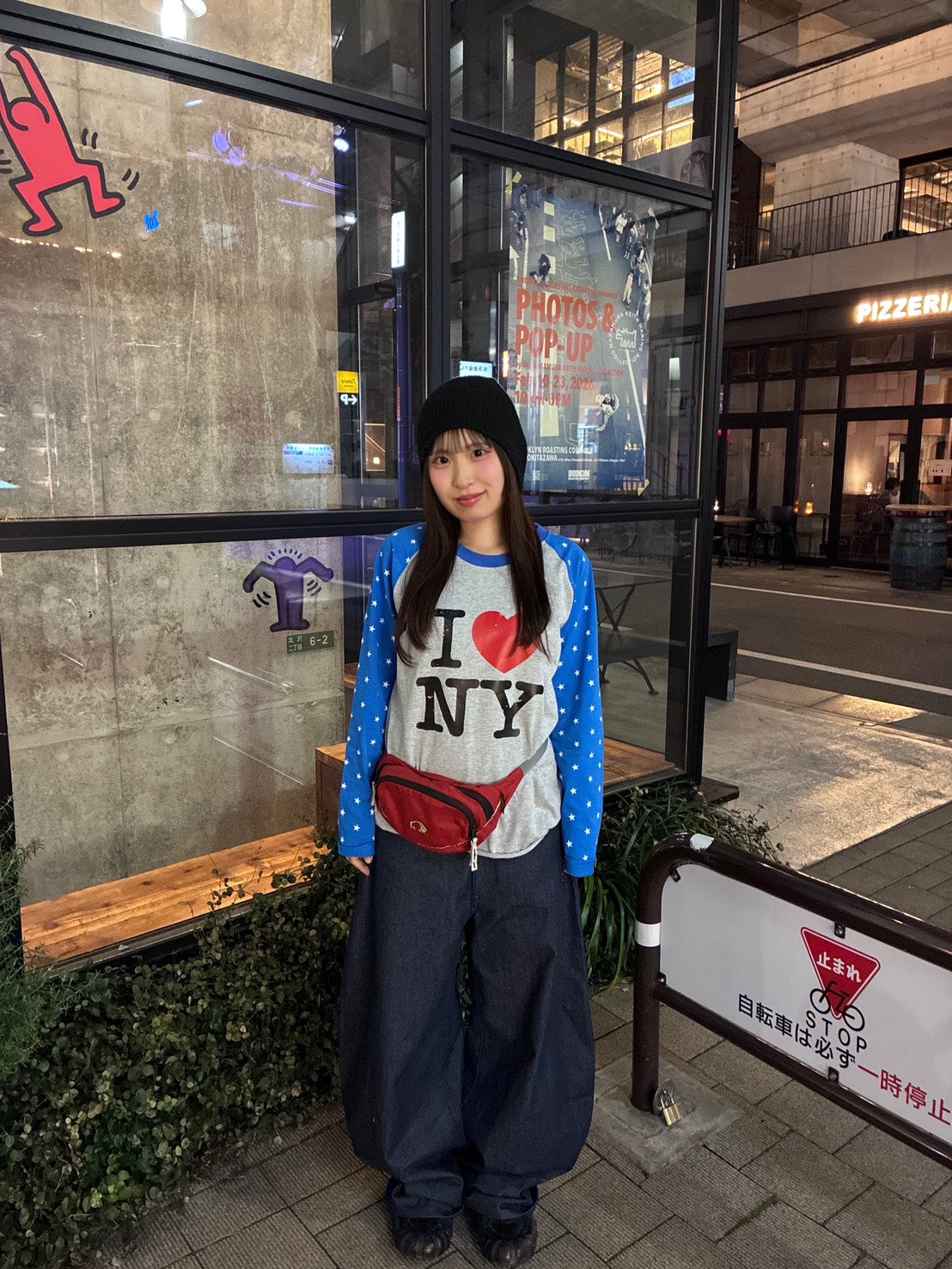 スターラグランスリーブ プリントロングTシャツ　PC-011