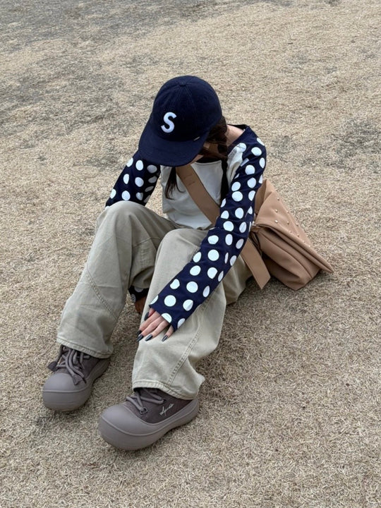 ドット切替 ラグランスリーブ ロングTシャツ MI-043