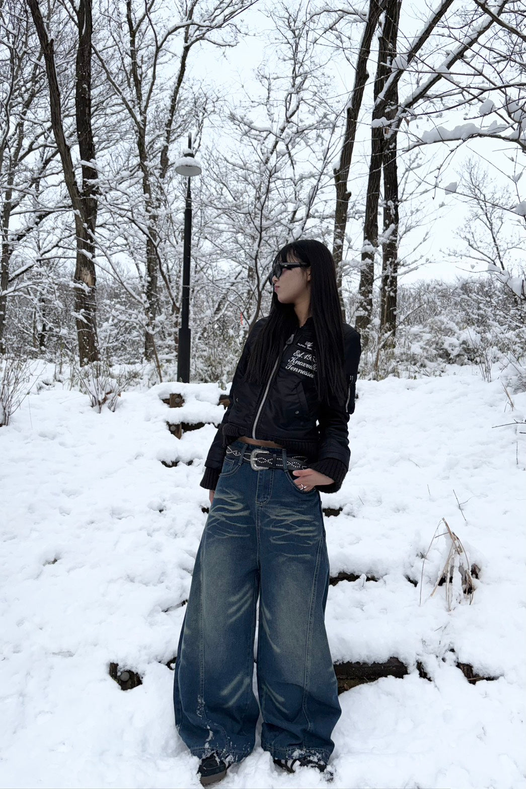 ヴィンテージ加工バギーデニム LO-011