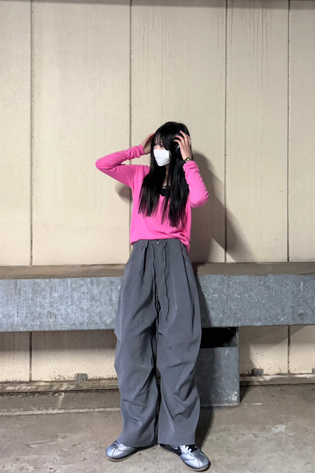 タックワイドドレープスラックス LO-013