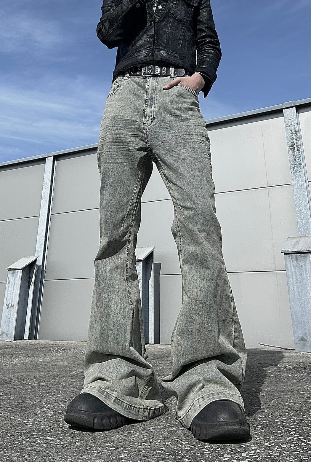 ヴィンテージ加工フレアデニム BDW004