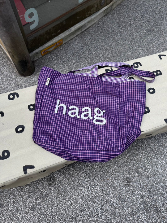 グレープチェックロゴトート TH-009