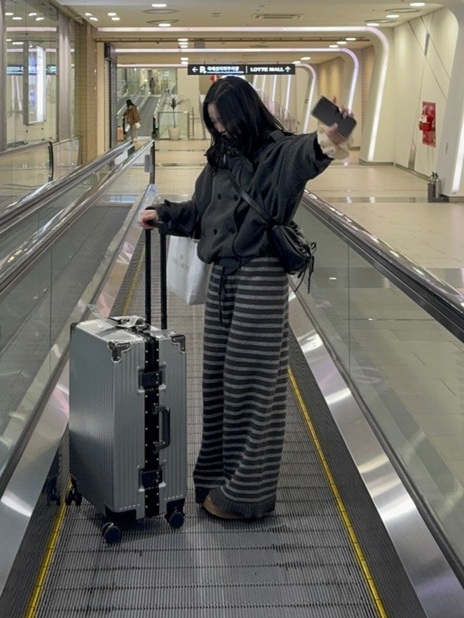 リラックスボーダーワイドパンツ　OT-047