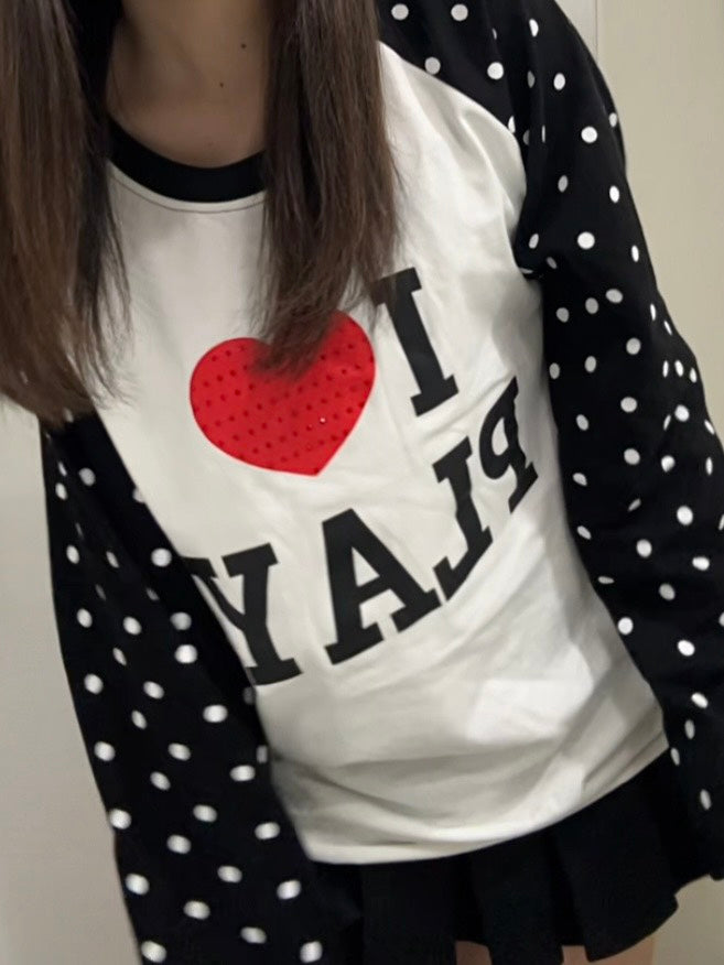 ドット×ハート ルーズフィッドロンT　MI-045