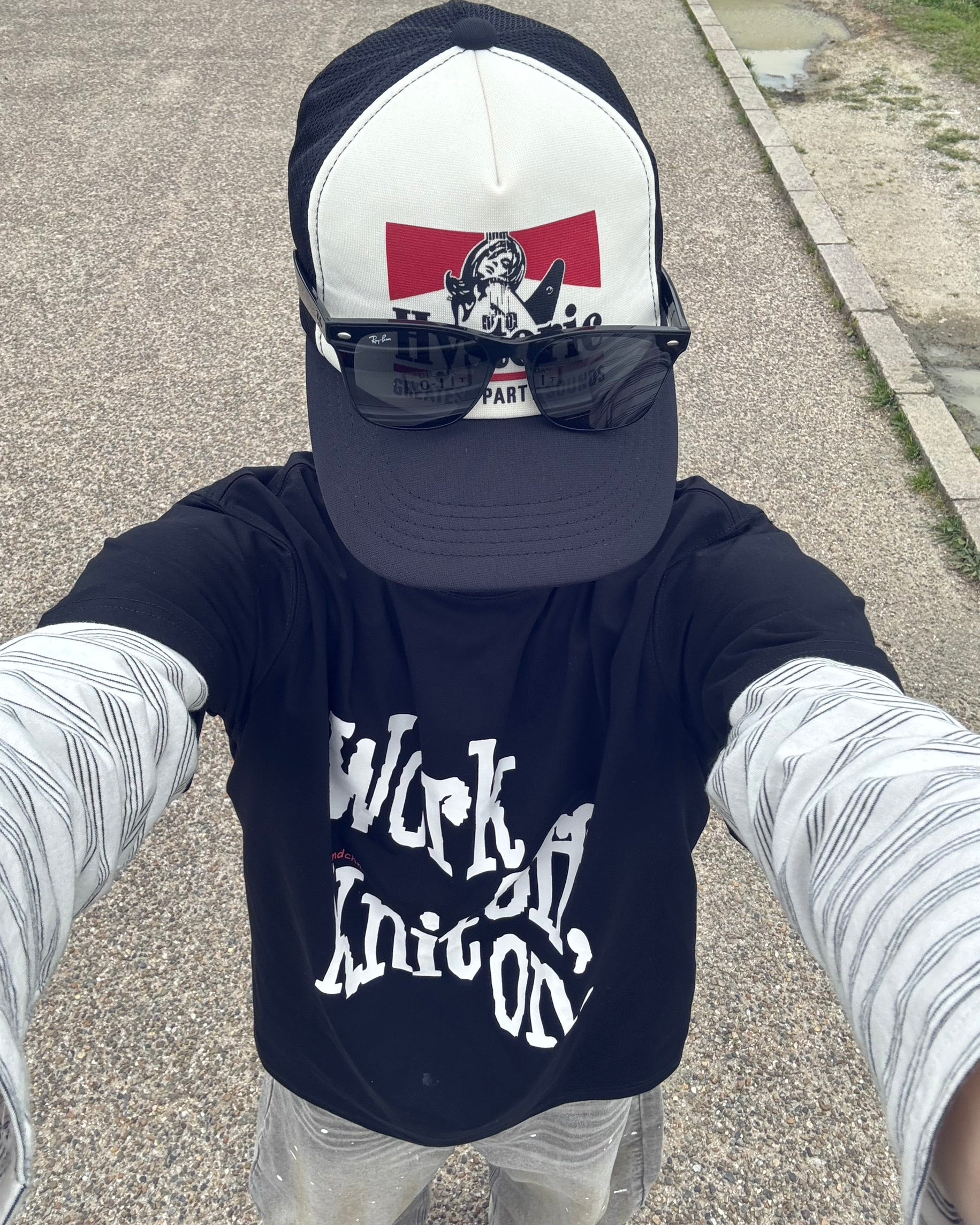 アメカジビッグロゴプリント クルーネックTシャツ RL-003