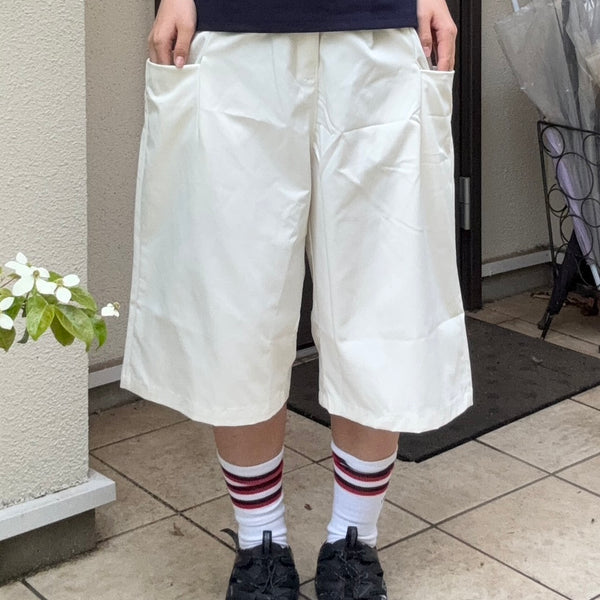 ホワイトワークテイストワイドシルエットハーフパンツ PC-020