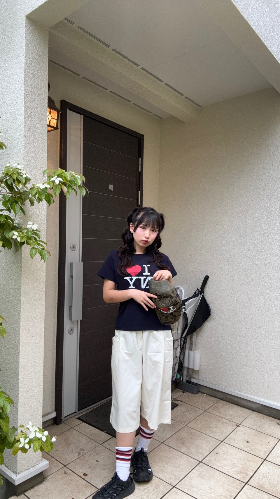 ホワイトワークテイストワイドシルエットハーフパンツ PC-020