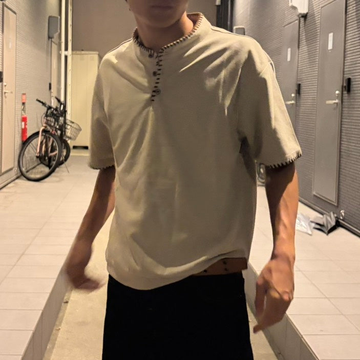 ヘンリーネックTシャツワイドデニムセット　VL005