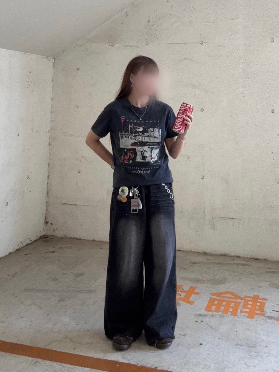 フェイドグラフィックルーズ半袖Tシャツ　EA-021