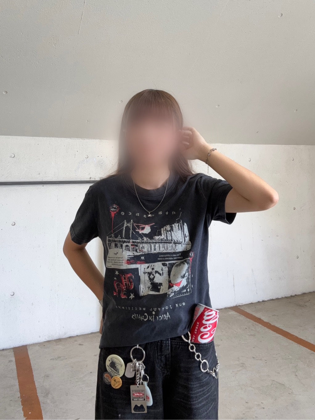 フェイドグラフィックルーズ半袖Tシャツ　EA-021