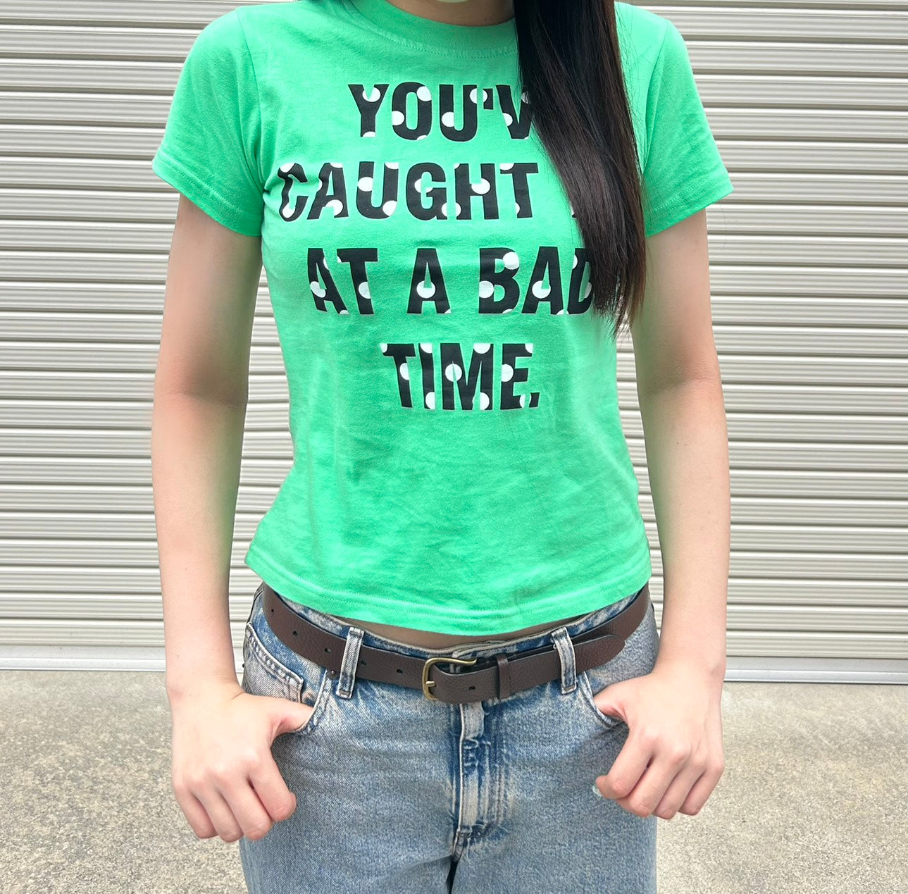 ヴィンテージ調英字柄プリント半袖Tシャツ　CA-007