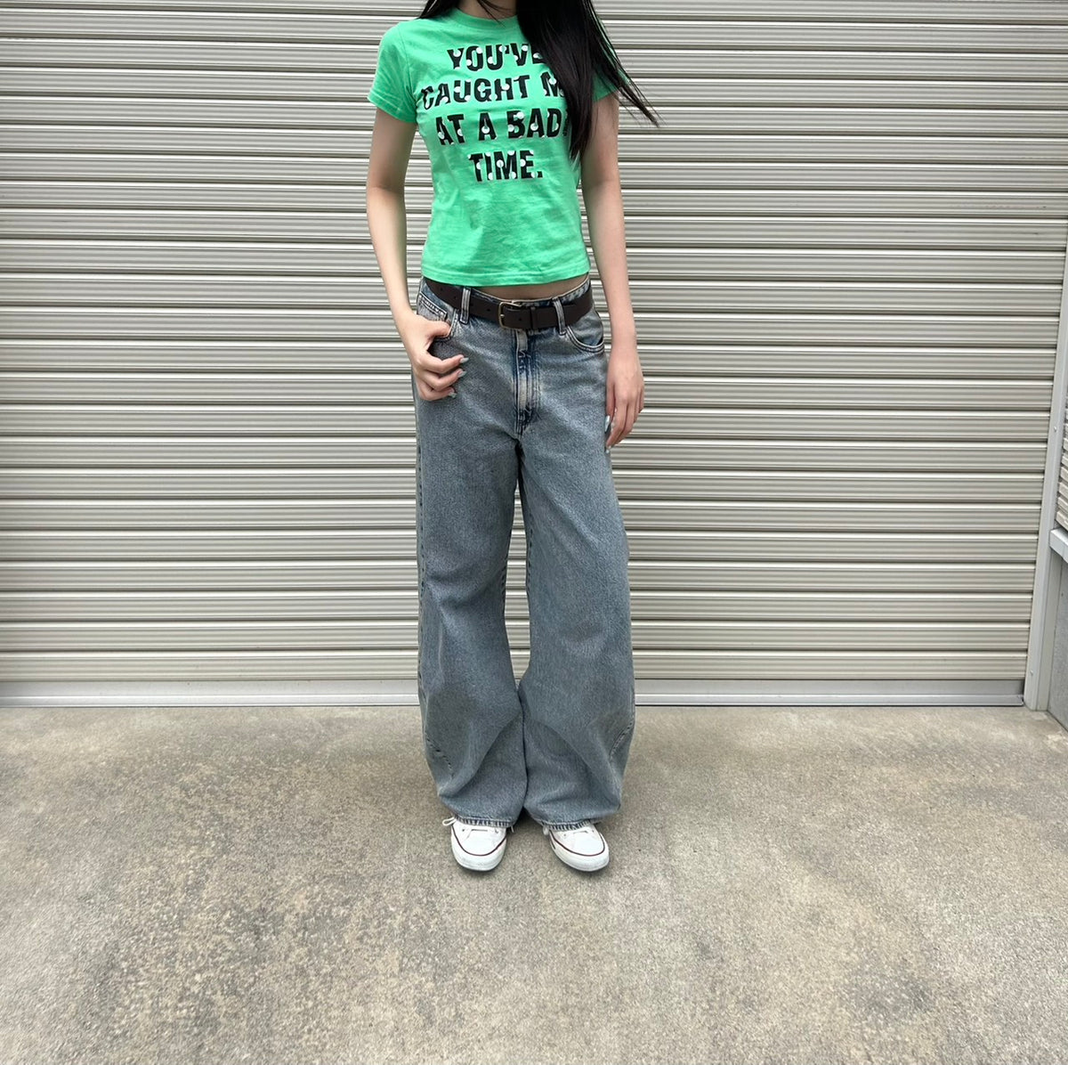 ヴィンテージ調英字柄プリント半袖Tシャツ　CA-007